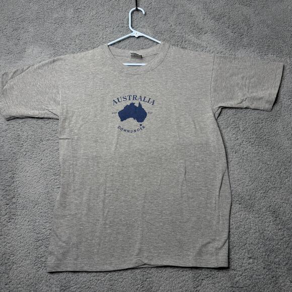 Vintage Australia Down Under T Shirt Adult Large Gray Short Sleeve - Picture 1 of 8